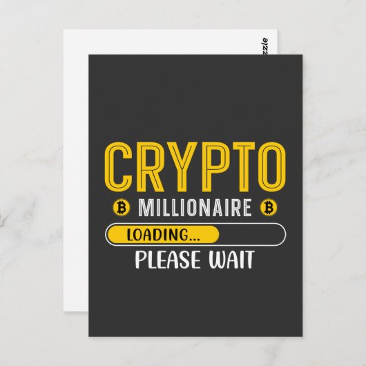 Crypto Millionaire Loading Crypto Währung Postcar Postkarte (Vorne/Hinten)