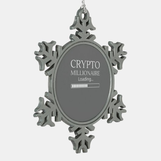 Crypto Millionaire Loading lustige Handelsmünze Schneeflocken Zinn-Ornament (Links)