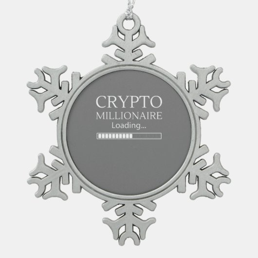 Crypto Millionaire Loading lustige Handelsmünze Schneeflocken Zinn-Ornament (Vorderseite)