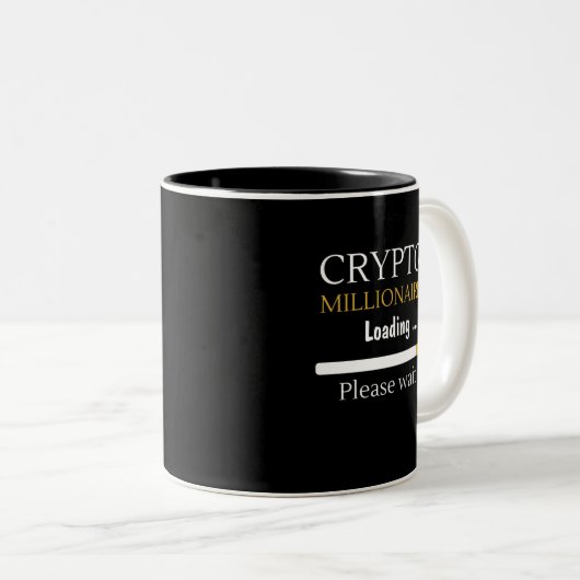 Crypto Millionaire Loading lustige Online-Handel Zweifarbige Tasse (VorderseiteRechts)