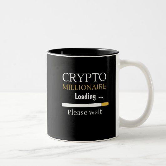 Crypto Millionaire Loading lustige Online-Handel Zweifarbige Tasse (Rechts)