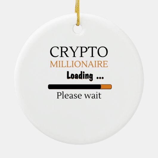 Crypto Millionaire Loading lustiges Trading nft Keramik Ornament (Hinten)