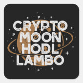 Crypto Moon Quadratischer Aufkleber (Vorderseite)