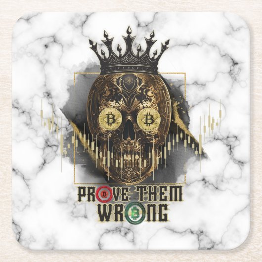 Crypto Motivation | Bitcoin | Prove them wrong  Rechteckiger Pappuntersetzer (Vorderseite)
