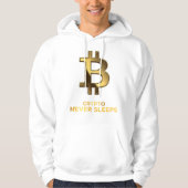 Crypto Never Sleeps Bitcoin Hoodie (Vorderseite)