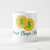 Crypto Never Sleeps But I Do Mug Jumbo-Tasse (Vorderseite)