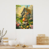 Crypto Oaster Bunny Bitcoin Orange Egg Poster (Küche)