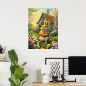 Crypto Oaster Bunny Bitcoin Orange Egg Poster (Heimbüro)