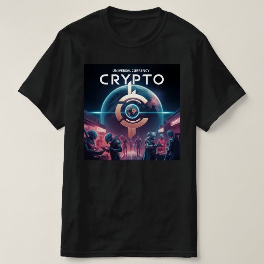 Crypto Planet Black T-Shirt (Design vorne)