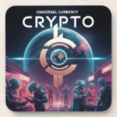 Crypto Planet Getränkeuntersetzer (Vorderseite)