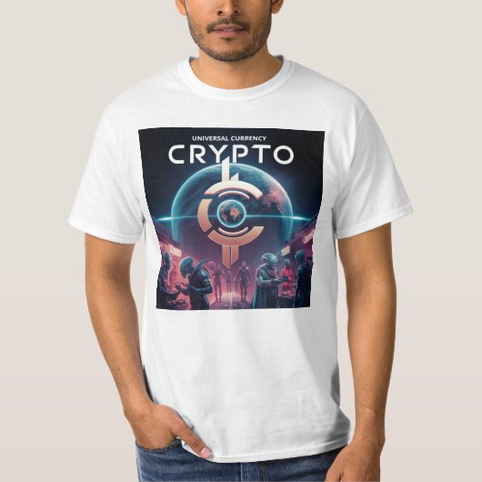 Crypto Planet White T-Shirt (Vorderseite)