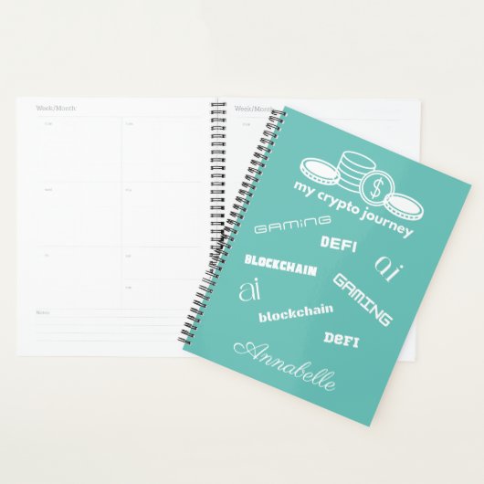 Crypto Planner Aqua Green und White Planner Planer (Anzeige)