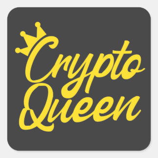 Crypto Queen Bitcoin Girl Quadratischer Aufkleber