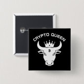 Crypto Queen Personalisiert Black Button (Vorne & Hinten)