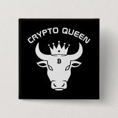 Crypto Queen Personalisiert Black Button (Vorderseite)