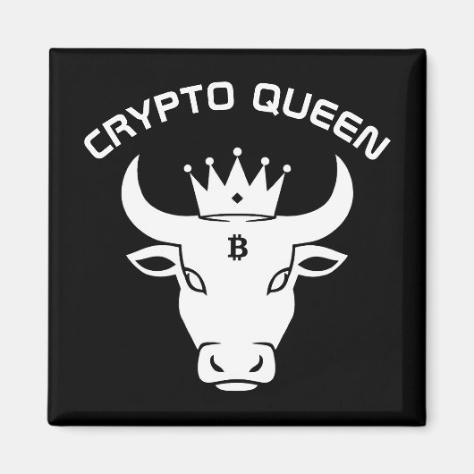Crypto Queen Personalisiert Black Magnet (Vorne)