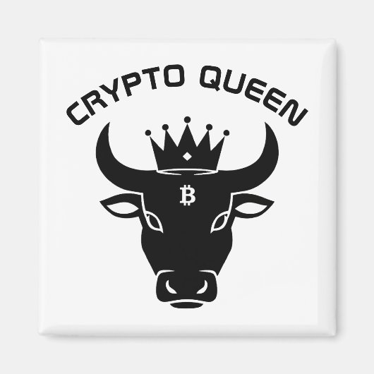 Crypto Queen Personalisiert White Magnet (Vorne)