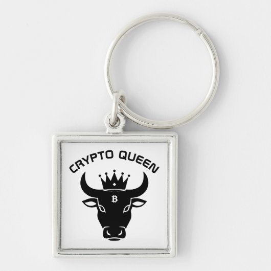 Crypto Queen Personalisiert White Schlüsselanhänger (Vorne)