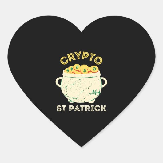 Crypto St Patrick St Patricks Day Herz-Aufkleber (Vorderseite)