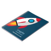 Crypto Tracker Journal mit Rakete zum Mond Notizblock (Linke Seite)