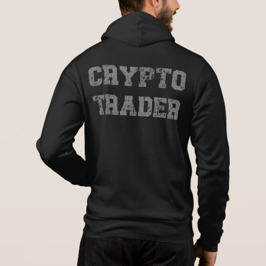 Crypto Trader Grunge Black-Gray Zip Hoodie (Rückseite)