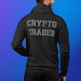 Crypto Trader Grunge Black-Gray Zip Hoodie