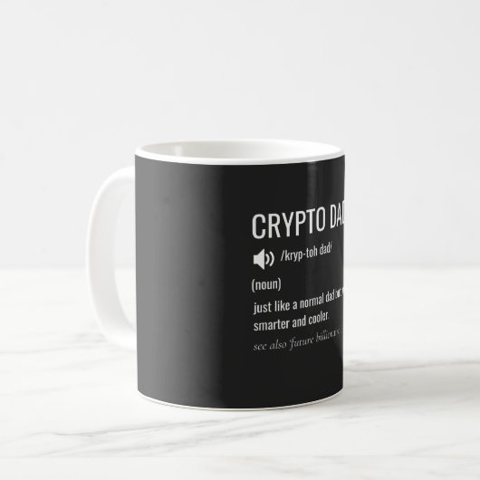 Crypto Vater Definition Bitcoin HODL Weihnachten Kaffeetasse (Vorderseite Links)