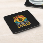 Crypto Vater Retro Sunset Getränkeuntersetzer (Linke Seite)