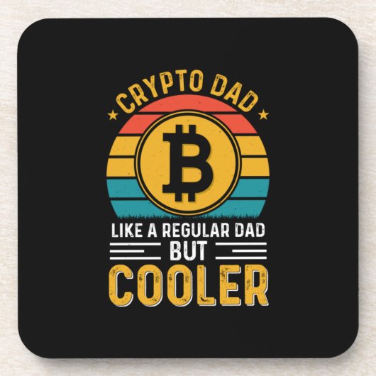 Crypto Vater Retro Sunset Getränkeuntersetzer (Vorderseite)