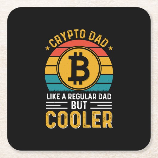 Crypto Vater Retro Sunset Rechteckiger Pappuntersetzer (Vorderseite)