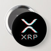 Crypto Währung XRP Glitch Kryptowährung Meme Button (Vorne & Hinten)