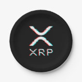Crypto Währung XRP Glitch Kryptowährung Meme Pappteller (Vorderseite)
