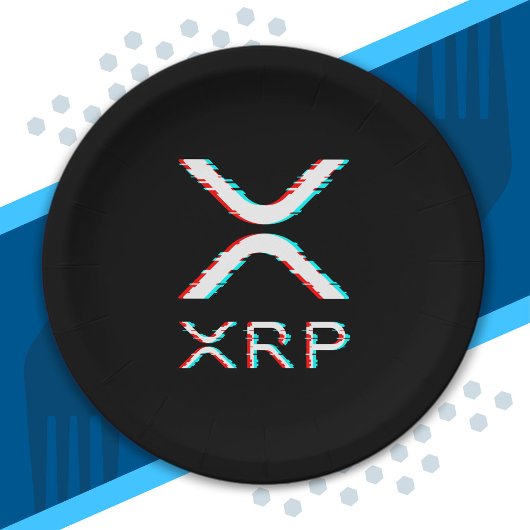 Crypto Währung XRP Glitch Kryptowährung Meme Pappteller