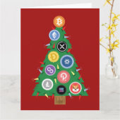 Crypto Weihnachtsbaum Kryptowährung Ornament Card Karte (Gelbe Blume)