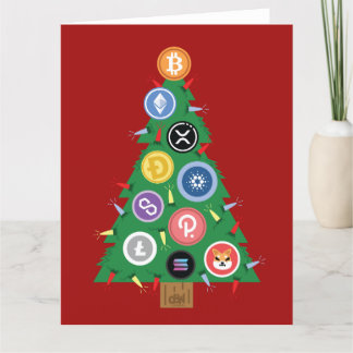 Crypto Weihnachtsbaum Kryptowährung Ornament Card Karte
