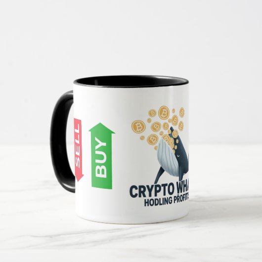 Crypto Whale Bitcoin Buy Sell Trading Coffee Mug Tasse (Vorderseite Links)