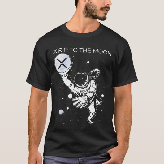 Crypto XRP Ripple to the Moon Internet Money coins T-Shirt (Vorderseite)