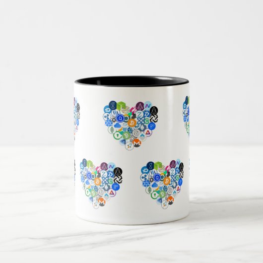 Cryptocurrency Herz-Tasse Zweifarbige Tasse (Mittel)