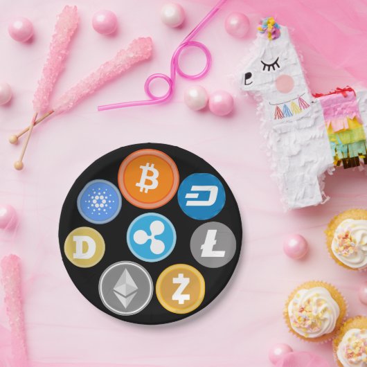 CRYPTOCURRENCY-MÜNZEN PAPPTELLER (Party)