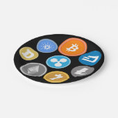 CRYPTOCURRENCY-MÜNZEN PAPPTELLER (Schrägansicht)
