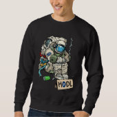 Cryptocurrency Talk Astronaut Hodler Begging For Sweatshirt (Vorderseite)
