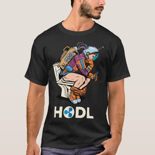 CryptoCurrency Talk Ripple XRP HODL Space Man on T T-Shirt (Vorderseite)