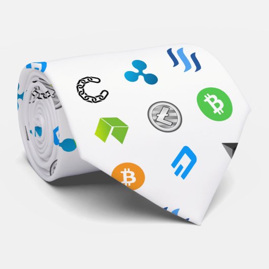 Cryptocurrency Themed Krawatte (Gerollt)