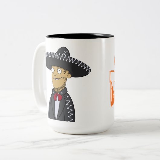 CryptoDads NFT NYC-Tasse mit Vater-Image Zweifarbige Tasse (Vorderseite Links)