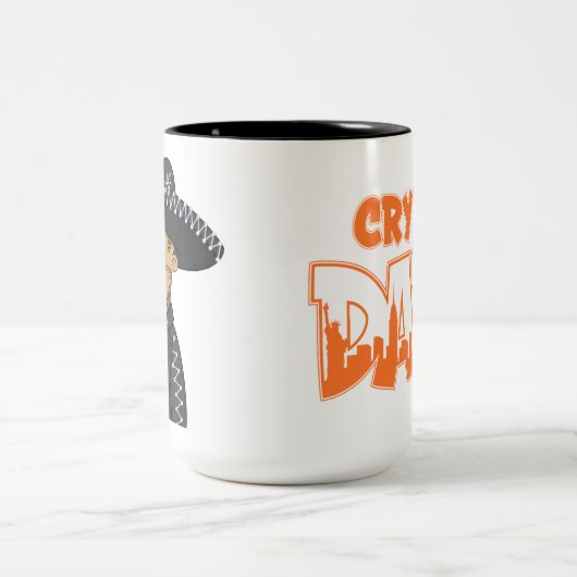 CryptoDads NFT NYC-Tasse mit Vater-Image Zweifarbige Tasse (Mittel)