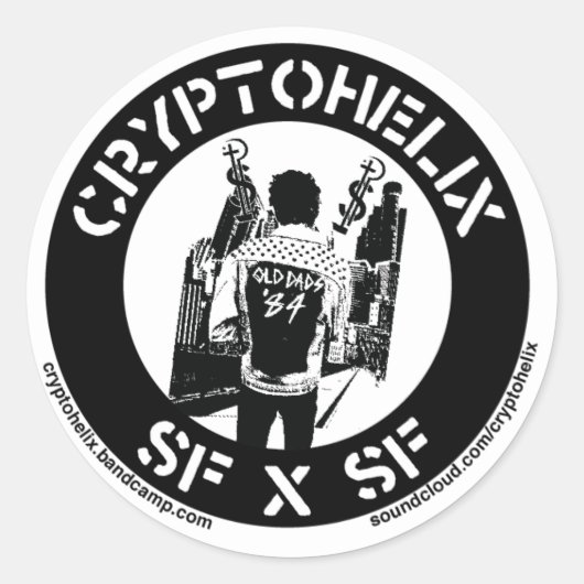Cryptohelix - SFxSF Runder Aufkleber (Vorderseite)