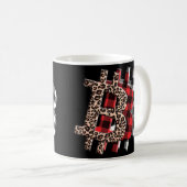 Cryptowährung Btc Leopard Cheetah Buffalo Kariert Kaffeetasse (VorderseiteRechts)
