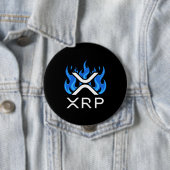 Cryptowährung XRP Crypto Blue Flames Feuer Melt Button (Beispiel)