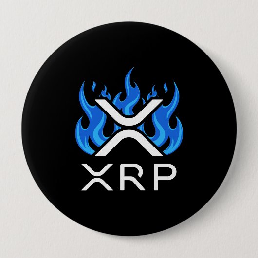 Cryptowährung XRP Crypto Blue Flames Feuer Melt Button (Vorderseite)
