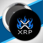 Cryptowährung XRP Crypto Blue Flames Feuer Melt Button